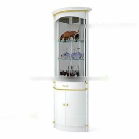 White Wine Cabinet With Glass Door 3d model
