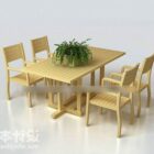 レストランのダイニング木製テーブルと椅子