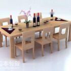 Moderni ruokapöytä ja ruokapöydän tuoli