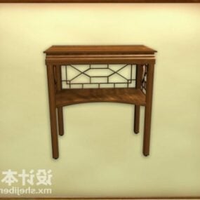 Chiński drewniany stolik kawowy V1 Model 3D