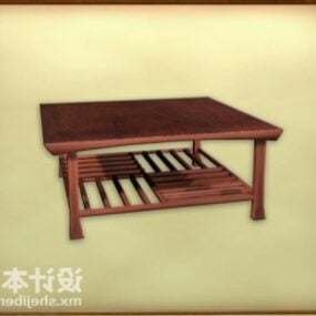 שולחן תה יפני עם כרית מושב דגם תלת מימד
