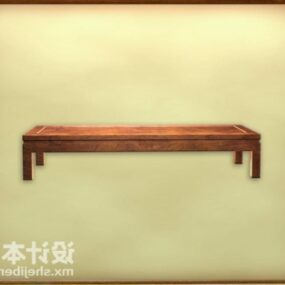 שולחן קפה סיני מלבני עץ דגם תלת מימד