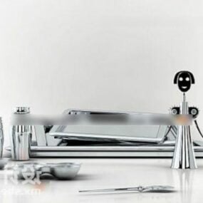 Kitchen Utensils Rectangular Food Plate 3d model