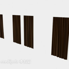 Brown Velvet Curtain 3d model