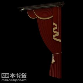 Red Velvet Classic Curtain 3d model
