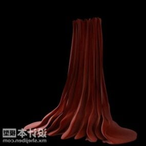 Červený sametový vrásčitý závěs 3D model