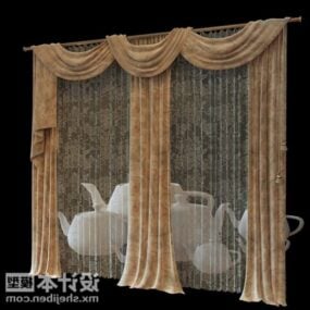 Classic Curtain Two Layers 3d model