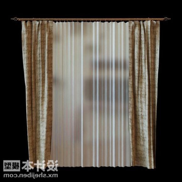 Rideau Transparent Textile Marron