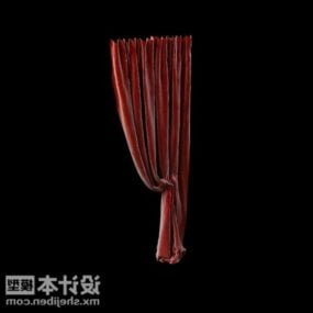 Realistic Red Velvet Curtain 3d model