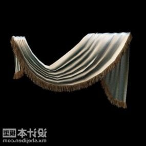 Realistic White Curtain 3d model