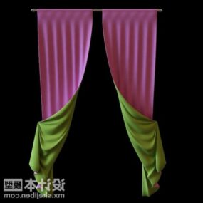 3D model fialové záclonové tkaniny