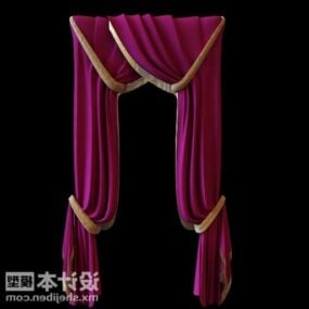 Vintage Red Velvet Curtain 3d-modell
