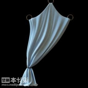 White Textile Curtain 3d model