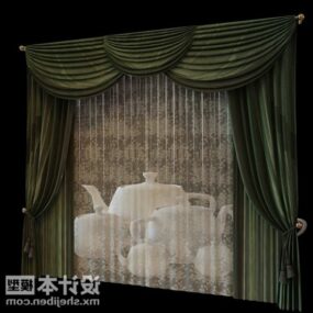 中国風のカーテン3Dモデル