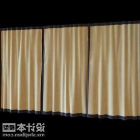 窓のカーテンの生地素材の3Dモデル