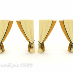 Yellow Brown Curtain 3d model