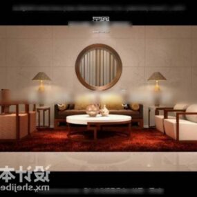 Čínský starožitný sedací stůl Set 3D model