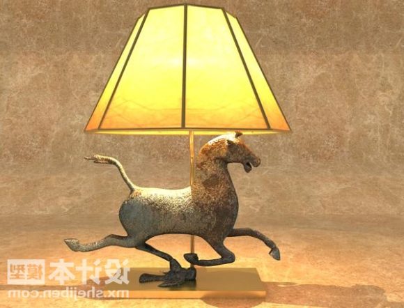 Table Lamp Horse Figurine