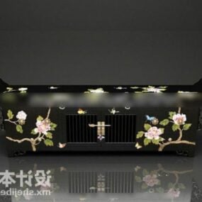 Chinese Furniture Black Tv Cabinet 3d model