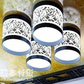 Chinese Carving Ceiling Lamp 3d model