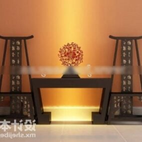 Sandalyeli Çin Çay Masası 3D model