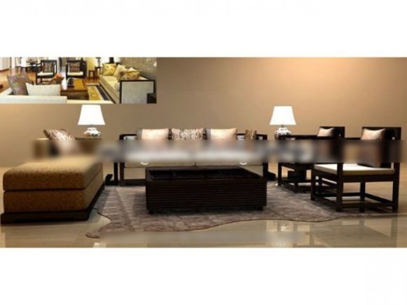 Modern Wood Chinese Sofa Table Set