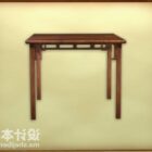 Chinesischer quadratischer Tisch mit geschnitztem Rahmen