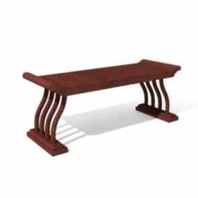 Red Wood Table Louver Stand 3d model