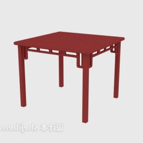 Punaisen puun vintage-neliöpöytä kiinalaisten huonekalujen 3d-malli