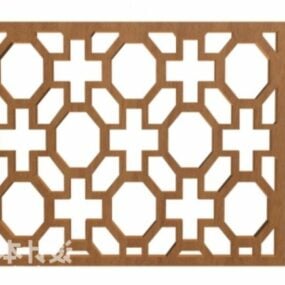 Chinese Carved Frame Oval Pattern 3d model