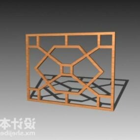 Modello cinese per porta e finestra con cornice modello 3d