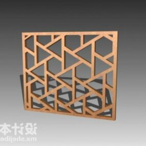 Finestra cinese con motivo a triangolo modello 3d