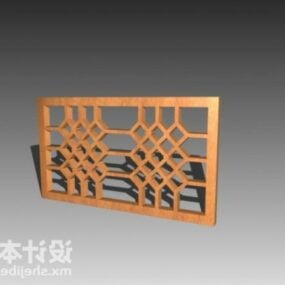 中国框架风格的窗户3d模型