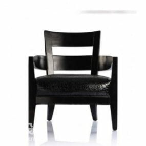 Armchair Black Wood Furniture 3d model