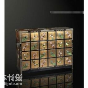Kiinalainen seinänäyttökaappihuonekalujen 3d-malli