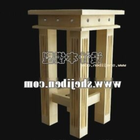 Chinese Wood Chair Red Wood Material 3d model