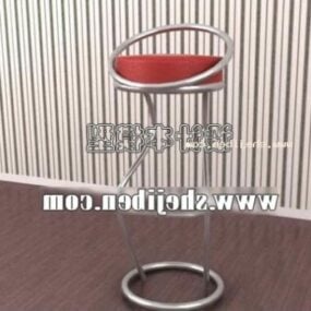 Modello 3d in stile industriale con sedia da bar rossa