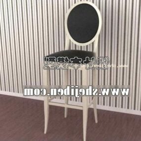Wooden Chair With Leather Seat 3d model