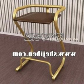 Moderní barová židle s mosazným rámem 3D model