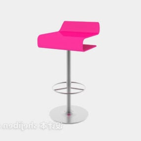 Modern Bar Chair Chrome Frame 3d model