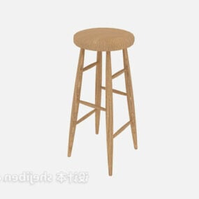صندلی چوبی ساده کانتری مدل سه بعدی