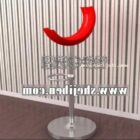Bar Chair Curved Seat Red Velvet