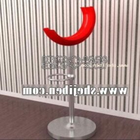 Barová židle Curved Seat Red Velvet 3D model