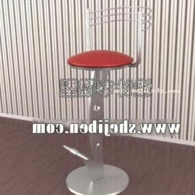Krzesło barowe Czerwone siedzisko Top Model 3D