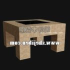 Stolik kawowy z litego drewna w kształcie kwadratu