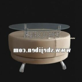Round Coffee Table Two Layer Glass Top 3d model