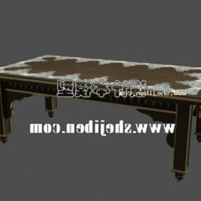 Antique Coffee Table Dark Wood Style 3d model