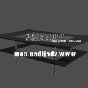 Mẫu bàn cà phê 3 tầng mặt kính XNUMXd