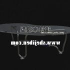 Modern Curved Coffee Table Glass Top