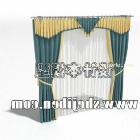 Curtain Cyan Color 3d model